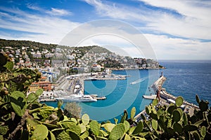 Port Lympia as seen from Colline du Chateau - Nice, France photo