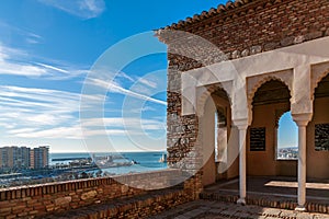 Port of Malaga from the Alcazaba castle photo