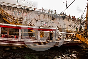 Port of Manaus, Amazon - Brazil. Typical Amazon boats in the port of Manaus Amazonas