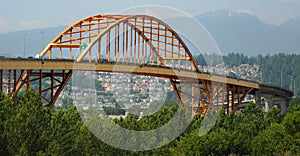 Port Mann bridge in summer