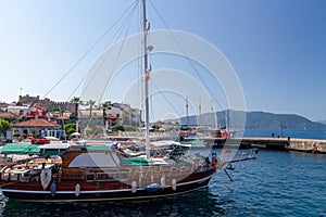 Port Marmaris. The yacht is moored