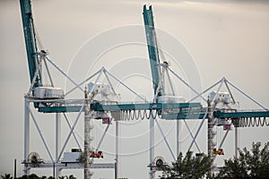 Port Miami loading cranes shot with telephoto lens