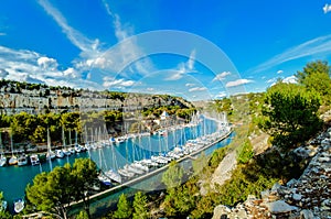 Port Miou during a sunny day, Cassis, France