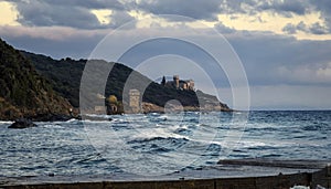 The port of the Monastery of Iviron, Holy Mount Athos, Greece.