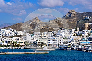 Port of Naxos, a Greek island in Aegean Sea, Greece