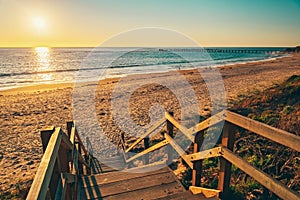 Port Noarlunga beach at sunset