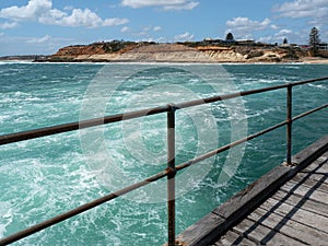 The Port Noarlunga cliffs looking north from jetty in South Australia on 23rd January 2020