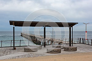 The Port Noarlunga foreshore and Jetty on the 23rd August 2018 i