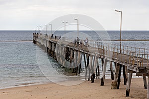 The Port Noarlunga jetty at low tide in South australia on 28th September 2021