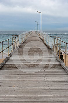 The Port Noarlunga Jetty with no people in South Australia on 23rd August 2018