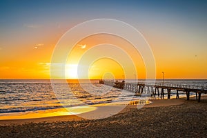 Port Noarlunga jetty at sunset