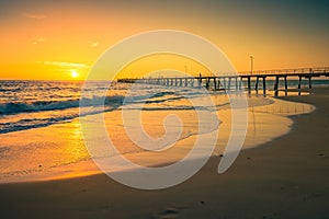 Port Noarlunga pier at sunset