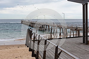 The Port Noarlunga viewing platflorm with the jetty in the back