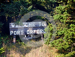 Port Orford Welcome Sign