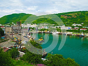 Port of Petropavlovsk-Kamchatsky and Avachinskaya bay, Kamchatka, Russia