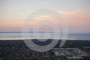 Port Philip Bay, Melbourne Landscape Water & Cloud View at Dawn