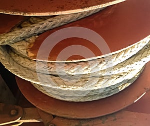 Port rope. Mooring . Rope for fastening ships and cargo