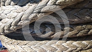 Port rope. Mooring rope. Rope for fastening ships and cargo