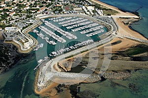Port of Saint-Denis-d'Oleron seen from the sky photo