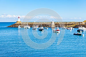 Port of Sauzon in France on the island Belle ile en Mer in the Morbihan