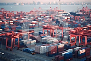 Port shipping transportation harbor import containers industrial