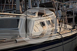 Port side of the sail boat