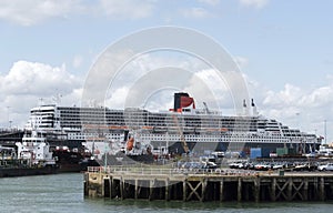 Cruise ship Queen Mary 2. Southampton Docks UK