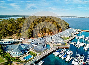 Port Stephens Anchorage marina aerial views