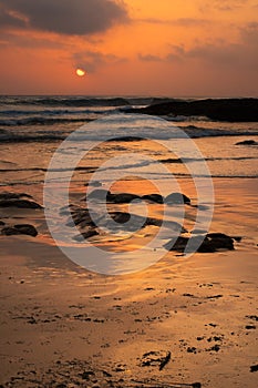 Port Stephens beach at sunset