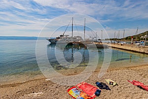 The Port of Town Omis, Croatia, Adriatic Sea