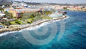 Port town Willemstad in Curacao