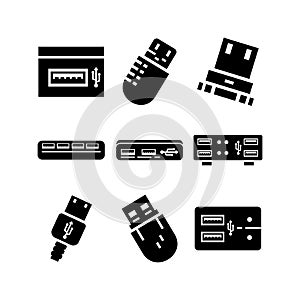 Port usb  icon or logo isolated sign symbol vector illustration