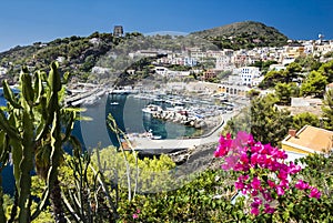 Port of Ustica Island at Tyrrhenian Sea located near Palermo, Sicily, Italy