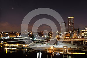 The Port of Vancouver at night.