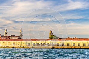 Port of Venice on embankment of Fondamenta Zattere photo