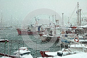 The port of Volos Greece