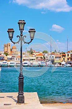 Port and waterfront in Aegina town