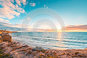Port Willunga beach view at sunset