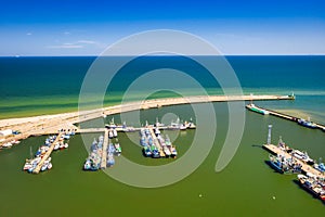 Port of Wladyslawowo at the Baltic Sea in summer, Poland