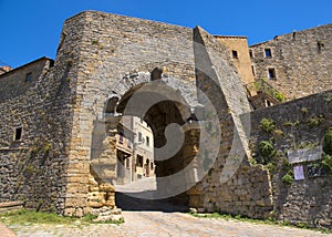 Porta all` Arco, one of city`s gateways, is the most famous Etruscan architectural monument in Volterra