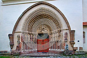 Porta Coeli. Gothic portal of the Romanesque-Gothic Basilica of the Assumption of the Virgin Mary photo