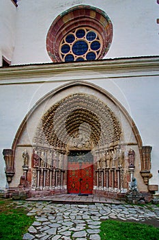 Porta Coeli. Gothic portal of the Romanesque-Gothic Basilica of the Assumption of the Virgin Mary photo