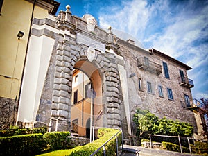 Porta del Borgo leading to the historic center of Montefiascone Italy