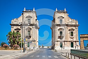 Porta Felice one of main gate of Palermo city, Sicily. photo