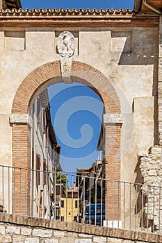 The Porta Nuova, one of the access points to the historic center of Todi, Perugia, Italy