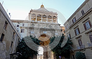 Porta Nuova in Palermo, Sicily, Italy at sunset