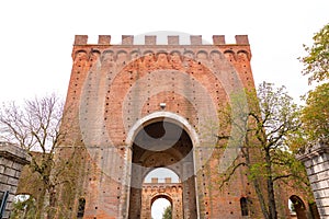 Porta Romana is one of the portals in the medieval Walls of Siena, Italy