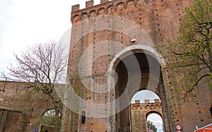 Porta Romana is one of the portals in the medieval Walls of Siena, Italy