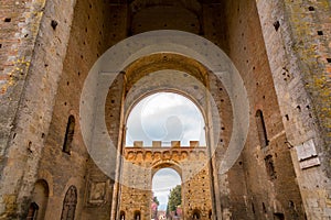 Porta Romana is one of the portals in the medieval Walls of Siena, Italy