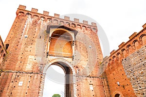 Porta Romana is one of the portals in the medieval Walls of Siena, Italy